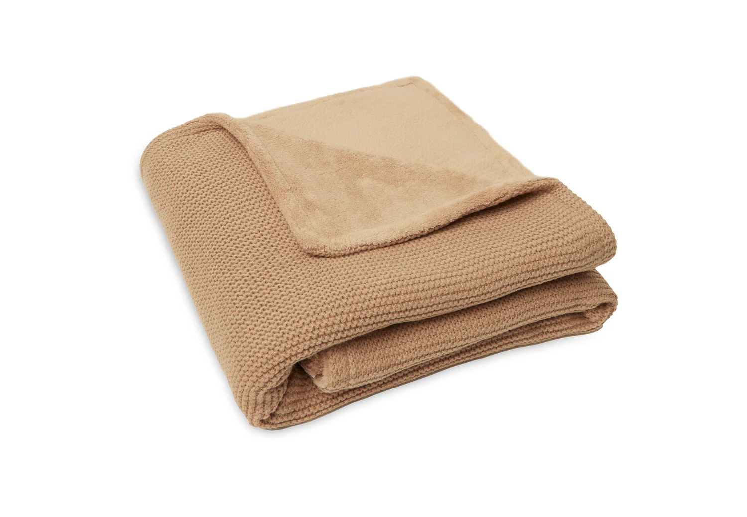 Колискова в’язана ковдра Jollein Basic Knit 75×100, бісквіт/фліс – інтернет-магазин Jollein