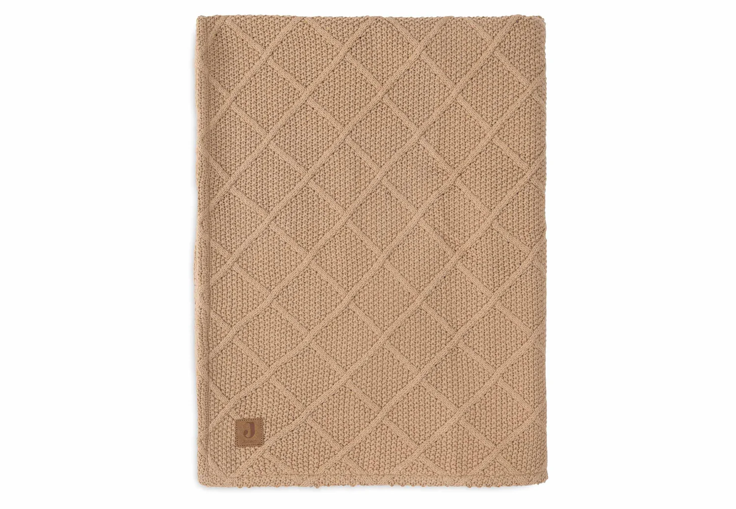 Колискова ковдра Jollein Check Knit 75×100, бісквіт/teddy fleece – інтернет-магазин Jollein