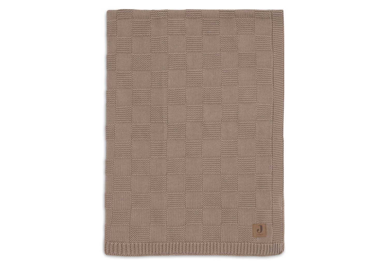 Колискова ковдра Jollein 75×100 см, Box Knit колір молочної кави GOTS – інтернет-магазин Jollein