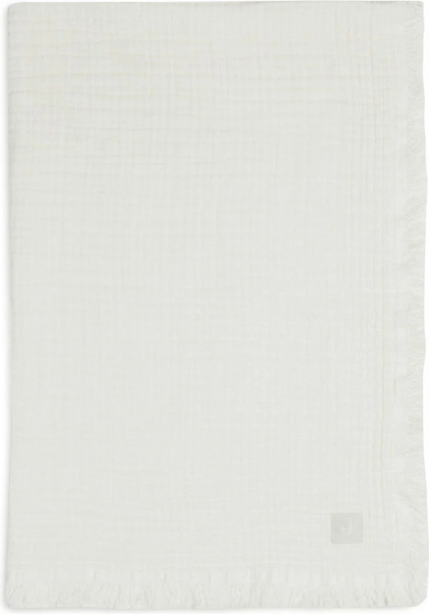 Дитяча муслінова ковдра Jollein 120×120 см, Blanket Cot Muslin Fringe 120×120 см, айворі – інтернет-магазин Jollein